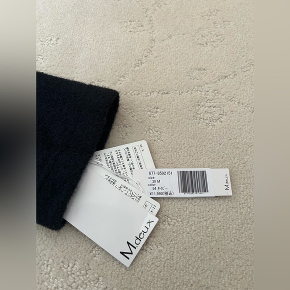 M.DEUX NWT Long Dark Navy Shawl Cardigan Kawaii Japan Japanese Brand Work Simple - Picture 3 of 5